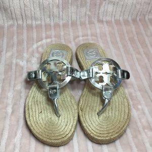 Tory Burch miller sandals thong espadrille size7.5